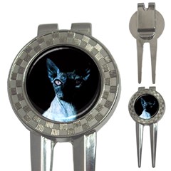 Blue Sphynx Cat 3-in-1 Golf Divots by Valentinaart