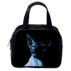 Blue Sphynx Cat Classic Handbags (one Side) by Valentinaart