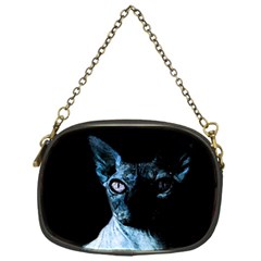 Blue Sphynx Cat Chain Purses (one Side)  by Valentinaart