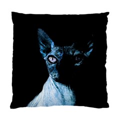 Blue Sphynx Cat Standard Cushion Case (two Sides) by Valentinaart