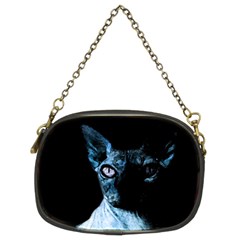 Blue Sphynx Cat Chain Purses (two Sides)  by Valentinaart