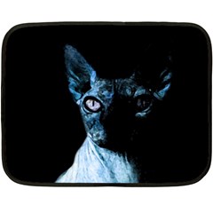 Blue Sphynx Cat Fleece Blanket (mini) by Valentinaart