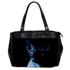 Blue Sphynx Cat Office Handbags by Valentinaart