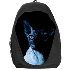 Blue Sphynx Cat Backpack Bag by Valentinaart