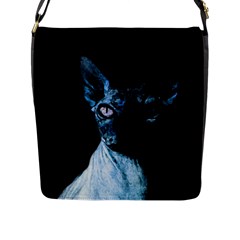 Blue Sphynx Cat Flap Messenger Bag (l)  by Valentinaart