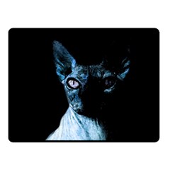 Blue Sphynx Cat Double Sided Fleece Blanket (small)  by Valentinaart