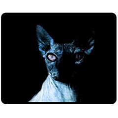 Blue Sphynx Cat Double Sided Fleece Blanket (medium)  by Valentinaart