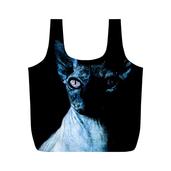 Blue Sphynx cat Full Print Recycle Bags (M) 