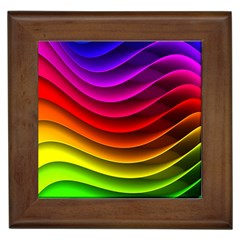 Spectrum Rainbow Background Surface Stripes Texture Waves Framed Tiles by Simbadda