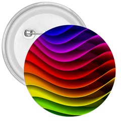 Spectrum Rainbow Background Surface Stripes Texture Waves 3  Buttons by Simbadda