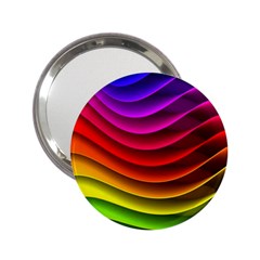 Spectrum Rainbow Background Surface Stripes Texture Waves 2 25  Handbag Mirrors by Simbadda