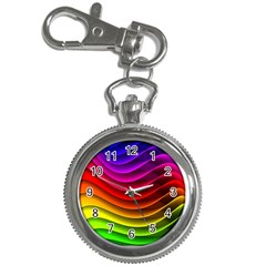 Spectrum Rainbow Background Surface Stripes Texture Waves Key Chain Watches by Simbadda