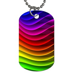 Spectrum Rainbow Background Surface Stripes Texture Waves Dog Tag (two Sides) by Simbadda