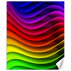 Spectrum Rainbow Background Surface Stripes Texture Waves Canvas 8  X 10  by Simbadda