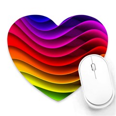 Spectrum Rainbow Background Surface Stripes Texture Waves Heart Mousepads by Simbadda