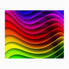 Spectrum Rainbow Background Surface Stripes Texture Waves Small Glasses Cloth (2-side) by Simbadda