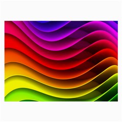 Spectrum Rainbow Background Surface Stripes Texture Waves Large Glasses Cloth (2-side) by Simbadda