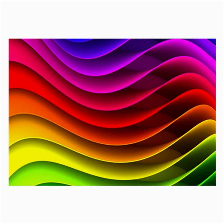 Spectrum Rainbow Background Surface Stripes Texture Waves Large Glasses Cloth (2-Side)