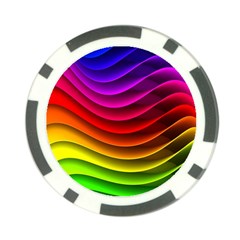 Spectrum Rainbow Background Surface Stripes Texture Waves Poker Chip Card Guard by Simbadda