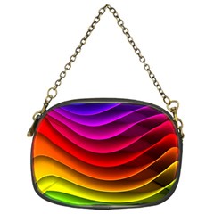 Spectrum Rainbow Background Surface Stripes Texture Waves Chain Purses (one Side)  by Simbadda