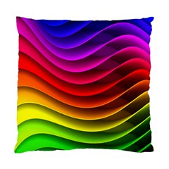 Spectrum Rainbow Background Surface Stripes Texture Waves Standard Cushion Case (two Sides) by Simbadda