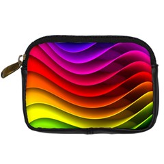 Spectrum Rainbow Background Surface Stripes Texture Waves Digital Camera Cases by Simbadda