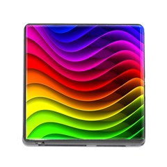 Spectrum Rainbow Background Surface Stripes Texture Waves Memory Card Reader (square) by Simbadda