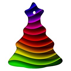 Spectrum Rainbow Background Surface Stripes Texture Waves Ornament (christmas Tree)  by Simbadda