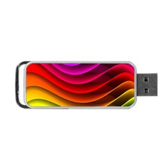 Spectrum Rainbow Background Surface Stripes Texture Waves Portable Usb Flash (two Sides) by Simbadda