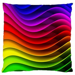 Spectrum Rainbow Background Surface Stripes Texture Waves Standard Flano Cushion Case (one Side) by Simbadda