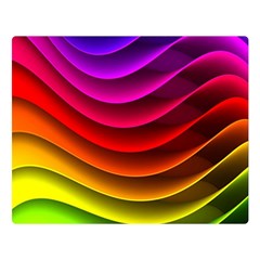 Spectrum Rainbow Background Surface Stripes Texture Waves Double Sided Flano Blanket (large)  by Simbadda