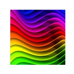 Spectrum Rainbow Background Surface Stripes Texture Waves Small Satin Scarf (square) by Simbadda