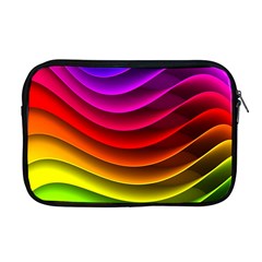 Spectrum Rainbow Background Surface Stripes Texture Waves Apple Macbook Pro 17  Zipper Case by Simbadda