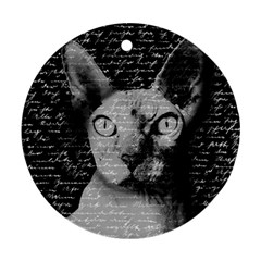 Sphynx Cat Ornament (round) by Valentinaart