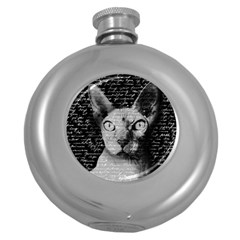 Sphynx Cat Round Hip Flask (5 Oz) by Valentinaart