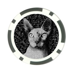 Sphynx Cat Poker Chip Card Guard by Valentinaart