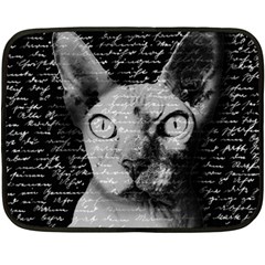 Sphynx Cat Fleece Blanket (mini) by Valentinaart