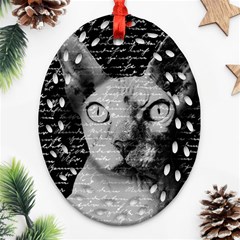 Sphynx Cat Ornament (oval Filigree) by Valentinaart