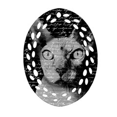 Sphynx Cat Oval Filigree Ornament (two Sides) by Valentinaart