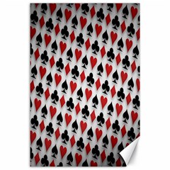 Suit Spades Hearts Clubs Diamonds Background Texture Canvas 24  X 36  by Simbadda