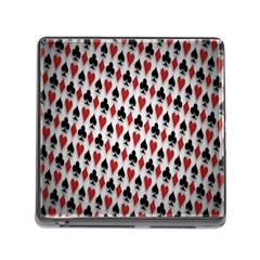 Suit Spades Hearts Clubs Diamonds Background Texture Memory Card Reader (square) by Simbadda