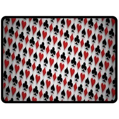 Suit Spades Hearts Clubs Diamonds Background Texture Fleece Blanket (large)  by Simbadda