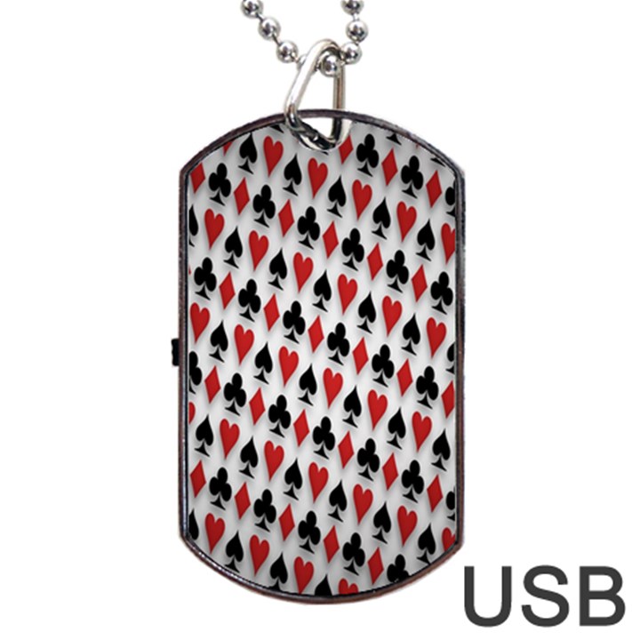 Suit Spades Hearts Clubs Diamonds Background Texture Dog Tag USB Flash (One Side)