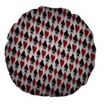 Suit Spades Hearts Clubs Diamonds Background Texture Large 18  Premium Round Cushions Back