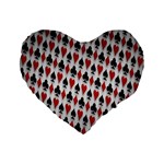 Suit Spades Hearts Clubs Diamonds Background Texture Standard 16  Premium Heart Shape Cushions Front