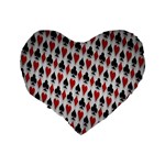 Suit Spades Hearts Clubs Diamonds Background Texture Standard 16  Premium Heart Shape Cushions Back