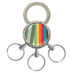 Texture Stripes Lines Color Bright 3-ring Key Chains by Simbadda