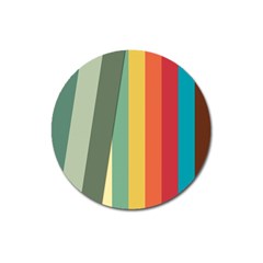 Texture Stripes Lines Color Bright Magnet 3  (round) by Simbadda