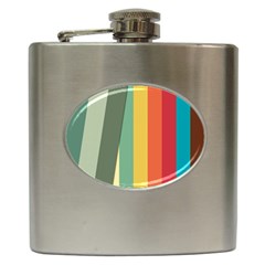 Texture Stripes Lines Color Bright Hip Flask (6 Oz) by Simbadda