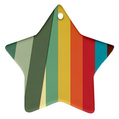 Texture Stripes Lines Color Bright Star Ornament (two Sides) by Simbadda